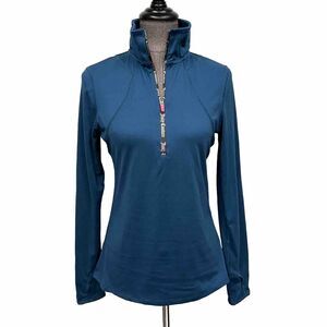 Juicy Couture Sport 1/2 Zip Running Top Size S Blue BodyCon Stretchy Activewear